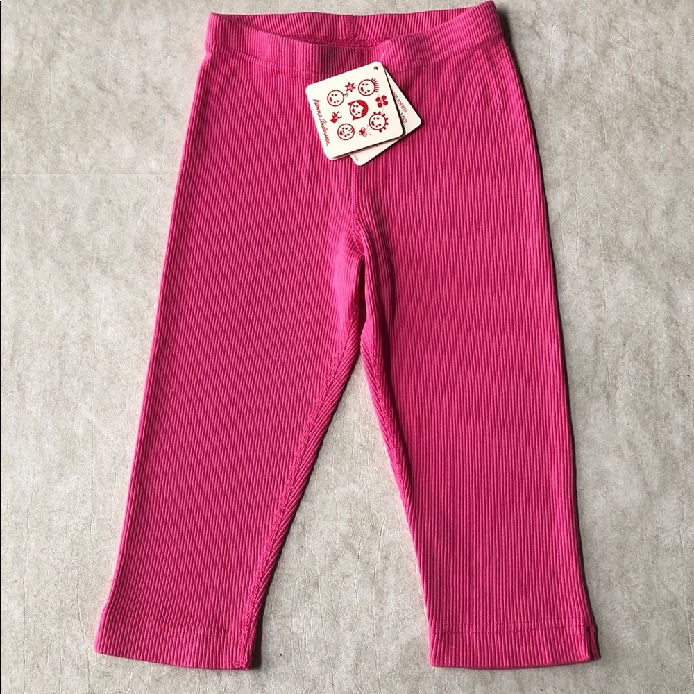 Hanna Andersson 100% Cotton Ribbed Capri Leggings Pink Size 110 (4-6Yrs)